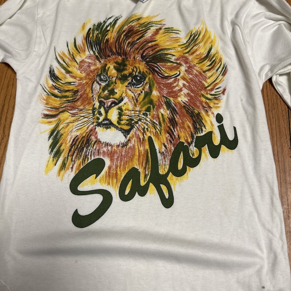 Vintage 80s Avon Fashion Safari Lion Shirt Size Small Women's